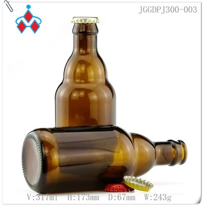 300ml Amber Bira Cam Şişesi Kısa Boyun